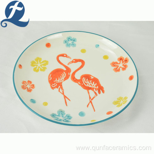 Wholesale custom emboss salad fruit printed ceramic plate